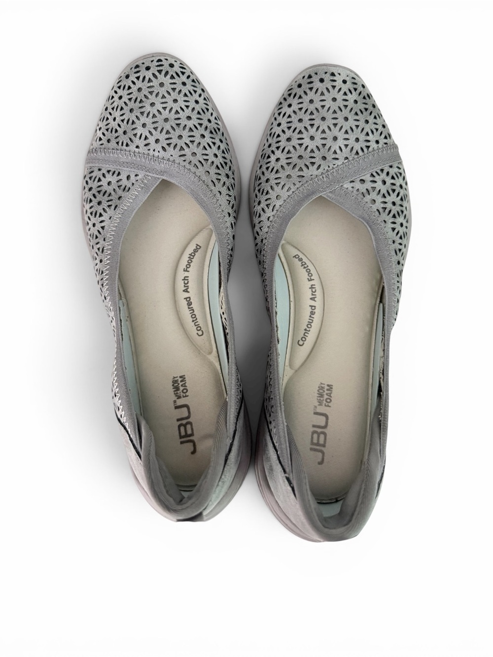 JBU BY JAMBU Gray Emma Perforated Comfort Slip-On Ballet Flats size 8M - Picture 5 of 11